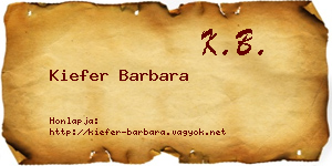 Kiefer Barbara névjegykártya