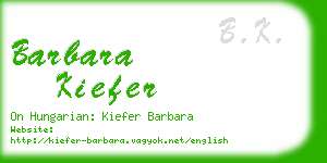 barbara kiefer business card